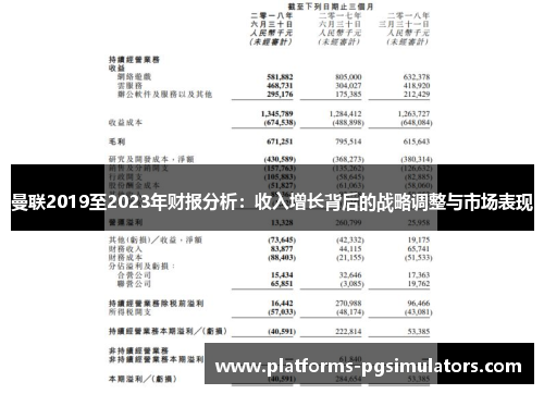 曼联2019至2023年财报分析：收入增长背后的战略调整与市场表现
