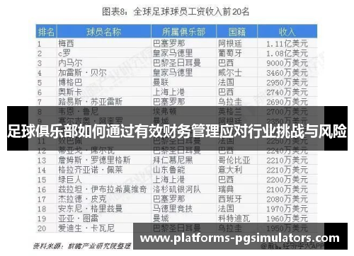 足球俱乐部如何通过有效财务管理应对行业挑战与风险