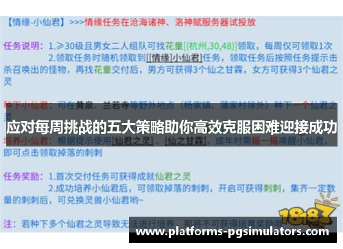 应对每周挑战的五大策略助你高效克服困难迎接成功