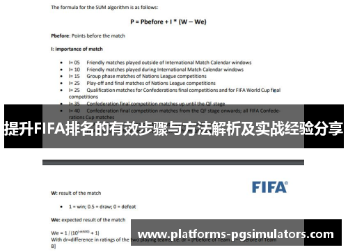 提升FIFA排名的有效步骤与方法解析及实战经验分享 提升FIFA排名的有效步骤与方法解析及实战经验分享
